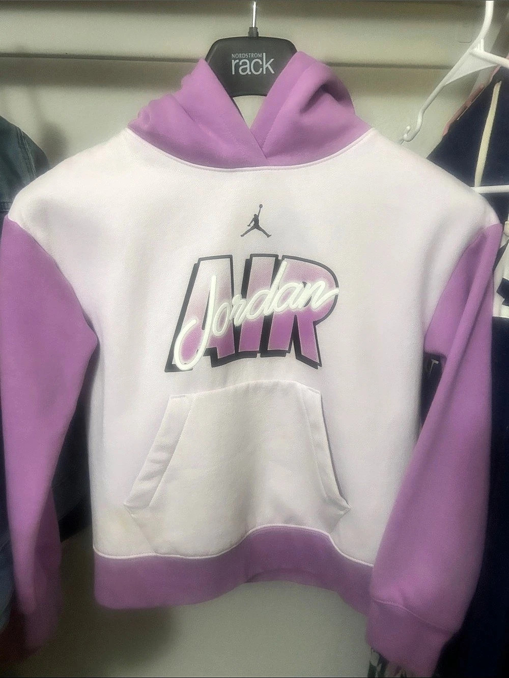 Jordan Color Block Hoodie in White & Purple Like New